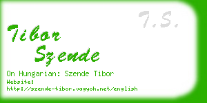 tibor szende business card